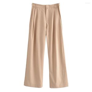 Pantaloni da donna PBZA Women 2023 Summer Fashion Metodi di indossamento multipli Casual Versatile Gamba dritta pieghettata unica