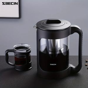 1 peça, cafeteira de gelo com fermentação fria, pote de café resistente a altas temperaturas, bule de chá de grande capacidade com filtro de malha para geladeira, cafeteira