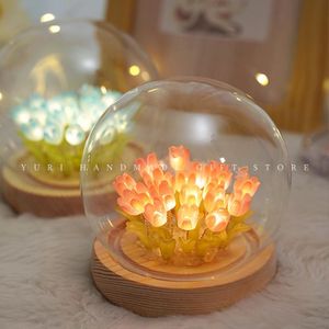 Other Festive Party Supplies Tulip Night Light Handmade DIY Materials Home Decoration Bedroom Ornaments Girl Friend Family Birthday Gift Wedding Proposal 230715