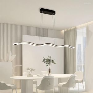 Chandeliers Modern Led For Living Room Bedroom Hanging Lamps Home Indoor Dining Kitchen White Ripple Pendant Lights