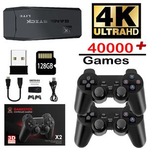 Jogadores de jogos portáteis GD10 Console de videogame 2,4 GB Dual Handle Wireless 4k HD para PS1/PSP/GBA TV Game Stick Controller 128 GB Integrado em 40000 Jogos 230715