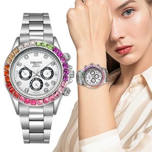 Luxury R Olax Watches USA Shop High End timepieces Online 2023 Kalender Män vattentät stålband Watch Mechanical Color Diamond Quartz med presentförpackning