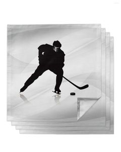 Table Napkin Abstract Hockey Player Napkins Cloth Set Handkerchief Dinner For Wedding Banquet Party Decoration