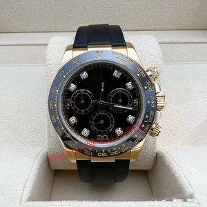 Relógios Masculinos CAL.4130 Movimento 40mm Cosmograph 116518 Ouro 18 quilates Cravejado Com Diamantes Cronógrafo Relógio Mecânico Automático Relógios de Pulso Masculino