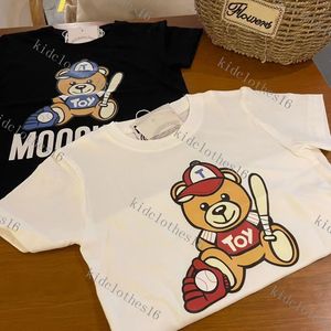 Nya t-shirts baby designer barn tshirts sommar flickor pojkar mode tees barn barn casual toppar brev tryckt t skjortor lyx varumärke svarta vita toppar tees toppmärke