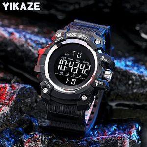 Yikaze Black Sports Men Watch Big Dial Dial Digital Men's Watches G- Style Military Watch Alarm Clock Chrono Waterproof Sport Watch