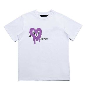 Palmangle Designer Mens Tshir Shirs Palms Spray Love Hear Prin Shir de manga curta Fashion Angels Women Graphic Ees T-shirs Tees Top H451