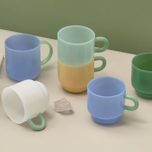 Copos Canecas de chá Caneca de jade Vidro verde retrô Copos resistentes ao calor Copos de café Utensílios para beber leite Copo de água 8 onças 230715