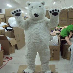 2018 High Quality Professional Polar Bear Mascot Costume Fancy Dress Adult Size for Halloween party event279z