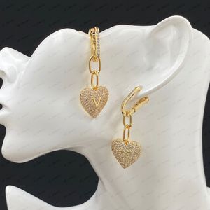 Earring Gold Full Diamond Earrings Women's Wedding Gift Fine Designer Jewelry of High Quality Earings