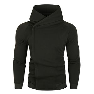 2022 Men's Hoodie One Piece Sweatshirt Diagonal Zipper Korean Fashion Streetwear Hood Sweatshirt Men's T-Shirt Plush for