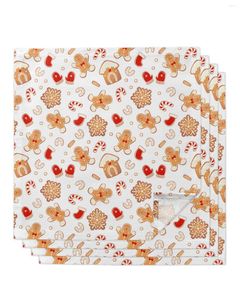 Guardanapo de mesa de Natal Gingerbread Man guardanapos pano conjunto lenço jantar para banquete de casamento festa decoração