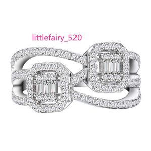Band Rings S925 Baguette Twisted Sterling Silver Fashion Rings for Women 18K Plated Gold Fine SMEEXKE Customized Moissanite Ring 5a Zircon