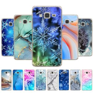 För Samsung Galaxy Grand Prime G530 Case Cover G530 G531 för Grand Prime Marble Snow Flake Winter Christmas