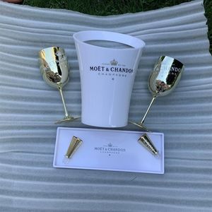 Copa de champán, cóctel, gabinete de vino de plástico, copa de galvanoplastia, cubo de hielo de acrílico blanco de plástico, juegos de bebidas para fiestas en casa 255e