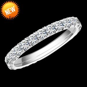 2024 새로운 모델 웨딩 반지 결혼 반지 aew solid 14k 585 화이트 골드 12ctw 2mm df 컬러 Moissanite Eternity Wedding Band Moissanite Ring