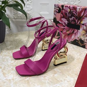 Дизайнерские сандалии дизайнерские женские платформы мода на открытая обувь металлические мутанты качественная кожаная повседневная туфли лодыжка пряжка на каблуках 10 см высотой каблуки 35-42