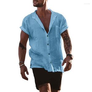 Mäns casual skjortor linne långärmad andas skjorta fast färg grundläggande bomullstoppar för män