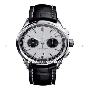 Новый премьер B01 Стальный корпус AB0118221G1P1 VK QUARTZ Chronograph Mens Watch Spectwatch White Dial Кожаный ремешок часы Hello Watch 62291