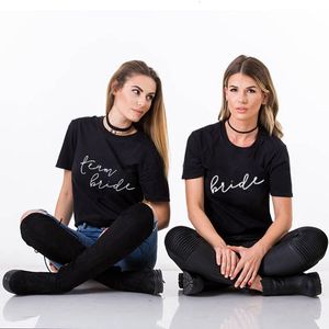 Erkek Tişörtleri Gelin Düğün Mektubu Baskılı Kadın Arkadaşlar Tshirt Unisex Beyaz Tişört Partisi Nedime Takımı Gelin Kadınlar 230715