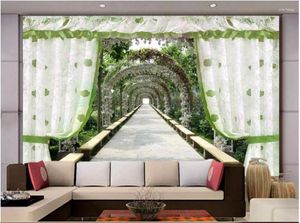 Wallpapers 3d Wallpaper Custom Po Mural Curtain Garden Corridor Picture Living Room Decor Painting Wall For Walls 3 D