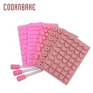 Cooknbake Gummy Mold Candy Chocolate 5 PCセットケーキデコレーションツール用のシリコーン型ドロッパーミニドーナツ恐竜T2007032225