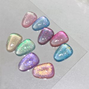 Smalto per unghie 9 colori Colla diamantata Nail Art Smalto per unghie di cristallo Cristallo riflettente Colla per unghie Decorazione Strumento per nail art fai da te 230715