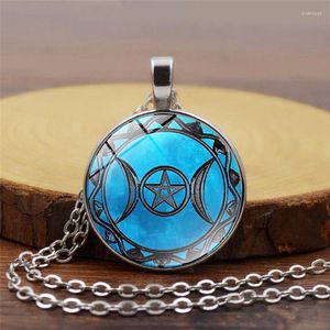 Pendant Necklaces Magic Necklace Triple Moon Goddess Black Witchcraft Worship Starry 3pcs