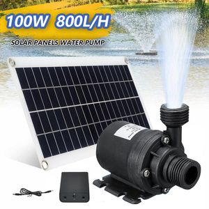 Annan elektronik 100W 800L/H Solar Panel Power Bank Waterpump Set Ultra-Quiet Submersible Water Pump Motory Fish Pond Garden Fountain Decoration 230715