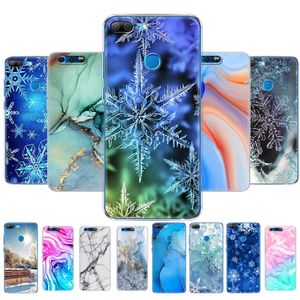 Per Huawei Honor 9 Lite Custodia Soft Tpu Silicon Cover posteriore per telefono su Coque Bumper Fundas Marble Snow Flake Winter Christmas