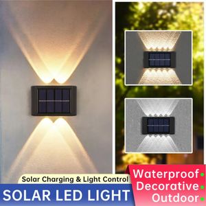 Solar Wall Lamp Outdoor LED Lights Waterproof Up And Down Luminous Lighting for Garden Balcony yard Street Wall Decor Lamps