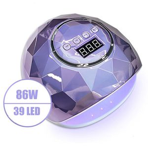 Nageltorkar 86W UV LED -lampa Nageltorkar för nagelmanikyr med 39 datorer LED -lysdioder Fastorkning Nagelpedlampan härdar ljus för alla gelpolska 230715