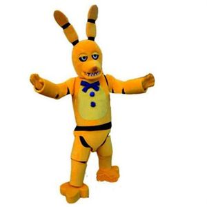 2019 Professional gjorde fem nätter på Freddy's FNAF Toy Creepy Yellow Bunny Mascot Cartoon Christmas Clothing2767