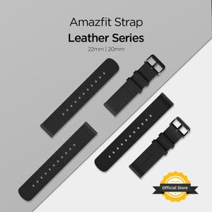 Смотреть ленты AMASFIT Кожаный ремешок 20 мм/22 мм оригинальные аксессуары для SmartWatch 230715