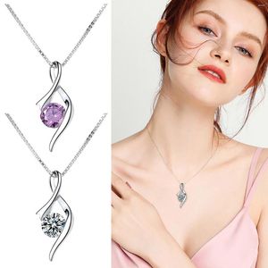 Chains Necklace Female Simple Light Luxury Crystal Pendant Fashion Everything Collarbone Chain Initial