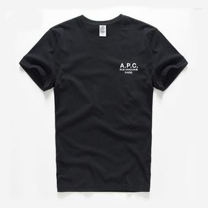 Magliette da uomo coreano APC marchio di moda abbigliamento estivo cotone lettera stampa manica corta magliette casual O-Collo Top donna streetwear