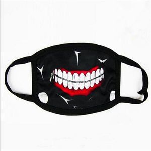 Tokyo Ghoul Kaneki Ken Horror Cadılar Bayramı Cosplay Mask Kış Anti-Dust Pamuk Komik Sıcak Yüz Maskesi Mufle Fast 255Q