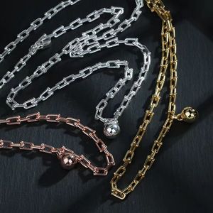 Luxury Fashion hardwear jewelry necklace designer Horseshoe pendants series necklaces Rose Gold Platinum long Chain 100cm