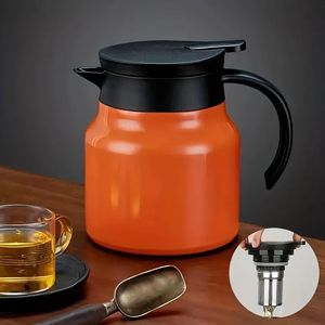 1pc, cafetera, tetera de acero inoxidable, tetera térmica, tetera de café térmica, tetera de metal, tetera doméstica, suministros de cocina, cosas de cocina