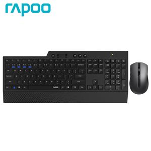 Tangentbordmus COMBOS RAPOO 8200T MULTI-MODE Wireless Keyboard and Mouse Combo Bluetooth2.4G Med Multimedia Keys English/Russian Layout Black 230715