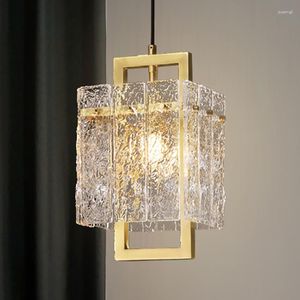 Lâmpadas pingente lustres para cozinha ilha quarto banheiro ouro quadrado fios de vidro hanglamp moderno led luzes de iluminação interna