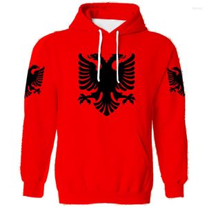 Herren-Kapuzenpullover, Albanien-Hoodie, kostenloses individuelles Namens- und Nummern-Sweatshirt, albanische Adler-Flagge, Aufdruck, Text, Sport-Jersey-Mantel