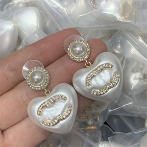 heart-shaped Earrings Designer Stud Luxury Women ccity Diamond pearl Earring Classics jewelry Woman C Earing 443456