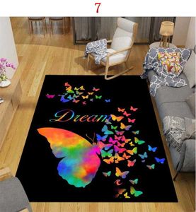 Carpets Anime Butterfly Pattern Modern Carpet Children's Carpet Living Room Bedroom Balcony Non-slip Floor Mat Kids Bedroom Furry Mat R230717