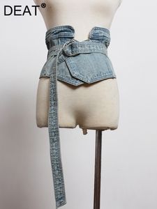 Поясные поясные модные женские джинсовые пояса ретро-талия с двойным кольцом металлу