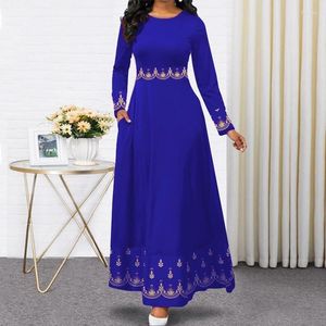 Abbigliamento etnico Indonesia Abito Hijab Bangladesh Abito taglie forti 5XL Dubai Blue Abaya Per donne Pakistan Musulmano lungo islamico