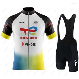 Racing Sets 2023 Total Energies Sommer Radfahren Jersey Männer Ropa Ciclismo Hombre Kleidung Fahrrad Uniform Mountainbike Kleidung