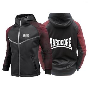 Herren Hoodies HARDCORE Bedruckte Herren-Rennanzugjacke Persönlichkeit Farbverlauf Wasserdichter Regenmantel Harajuku Bequeme Motorradkleidung