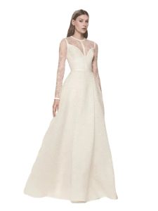 Elie Saab Vintage Brautkleider in Übergröße mit Ärmeln, durchsichtige Spitze, hochwertige Satin-Brautkleider, bodenlanges, schlichtes Strandhochzeitskleid