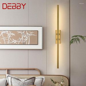 벽 램프 Debby Modern Brass Lamp LED 3 색 빈티지 크리에이티브 스콘 라이트 홈 EL 거실 장식